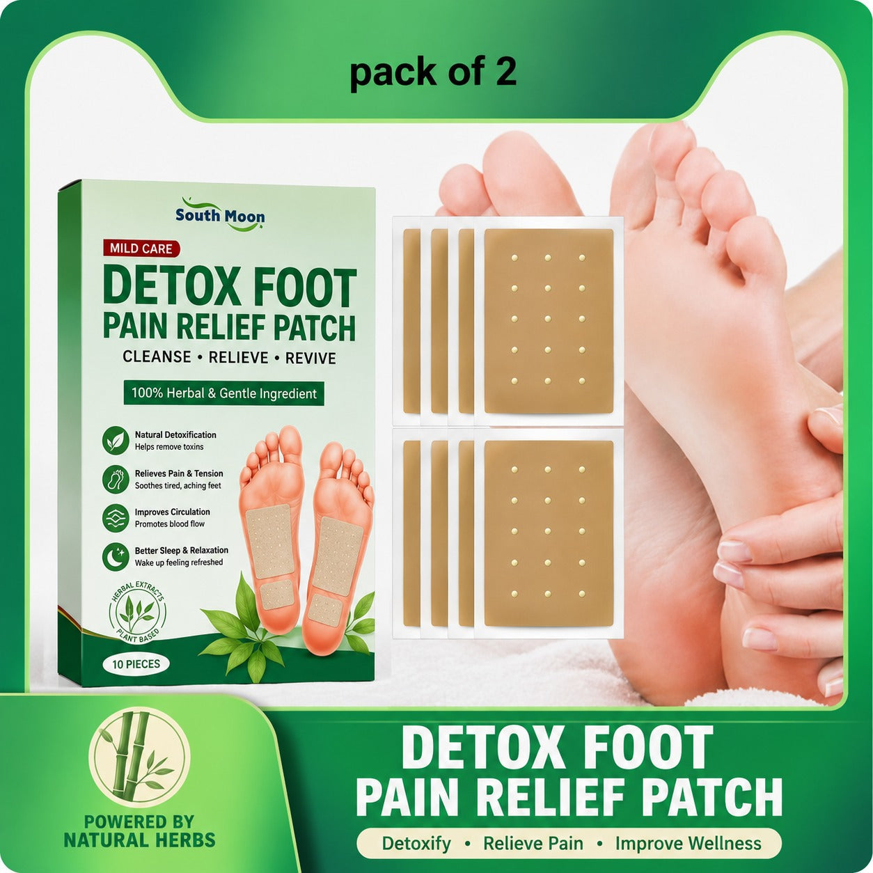 Advanced Herbal Ingredient Detox Foot Pads (PACK OF 2)